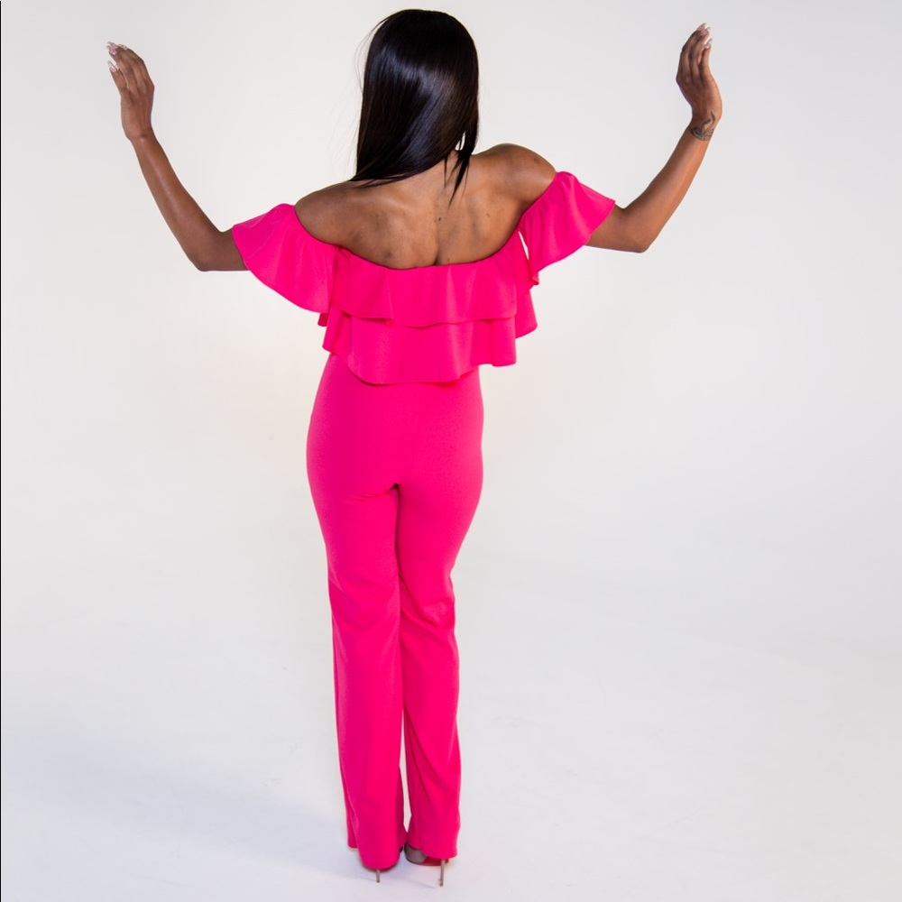 Ruffled tube jumpsuit